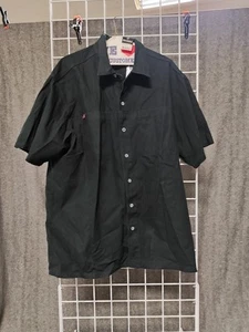 Vtg Pelle Pelle 4XL Black Twill Button Up Shirt - Picture 1 of 4