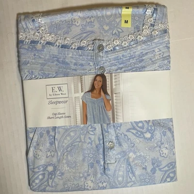 Eileen West Sleepwear Sz M Cap Sleeve Short Length Nightgown NEW - Image 1 of 2