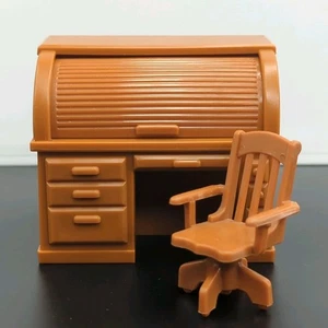 Vintage Fisher Price Dollhouse Roll Top Desk Chair Hong Kong Plastic - Picture 1 of 6