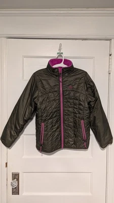Girls Green and Pink LL BEAN Puffer Jacket 10-12 - Image 1 of 3