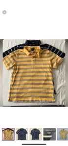 Nautica Boys Polo Shirts in Yellow and Navy Stripes Size 12/14 - Picture 1 of 7