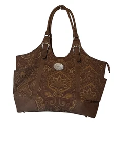 Bolso de Mano Cartera Reba Para Mujer Marrón Tapiz Paisley Mary Poppins - Imagen 1 de 16
