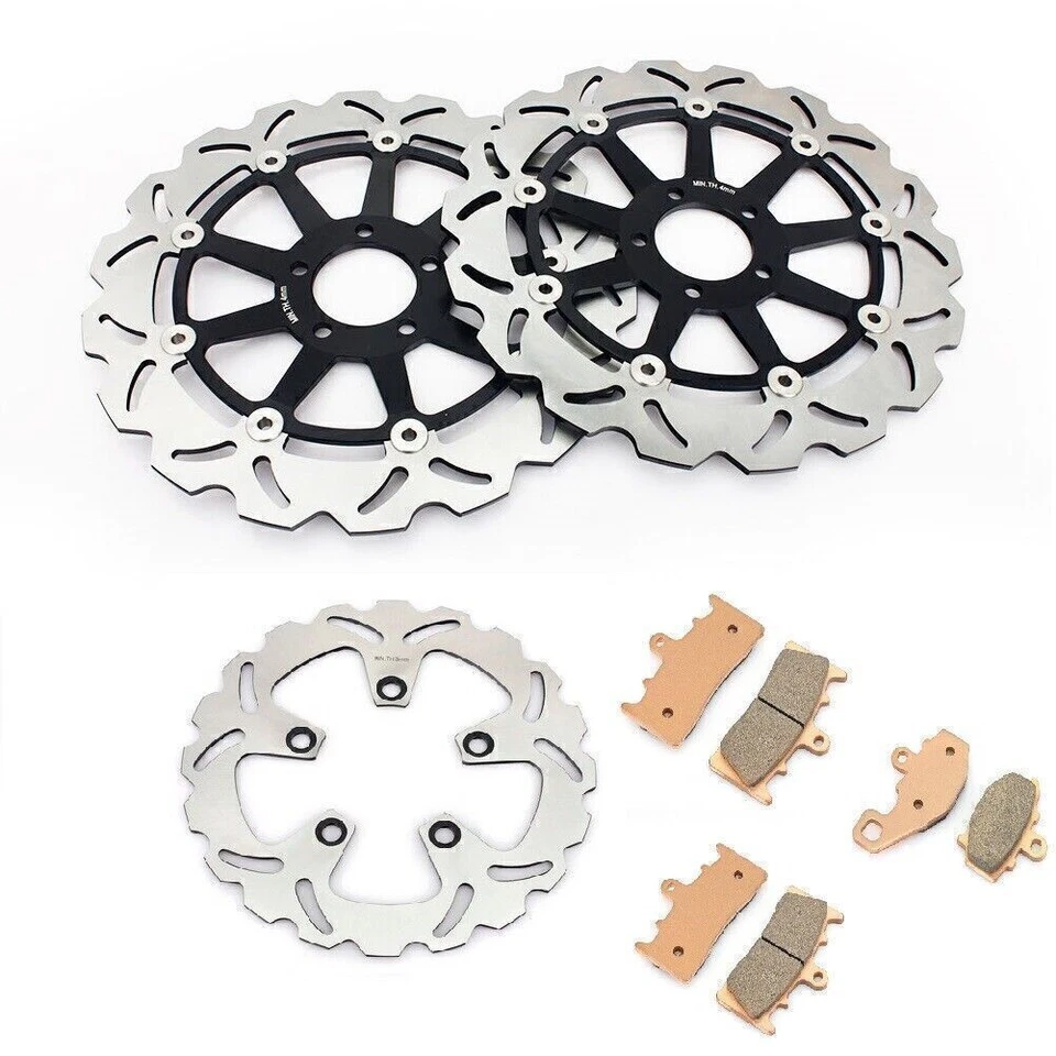 Front Rear Brake Rotors Discs Pads For Kawasaki Ninja ZX-9R ZX 900 B 1996 1997 - Imagem 1 de 4