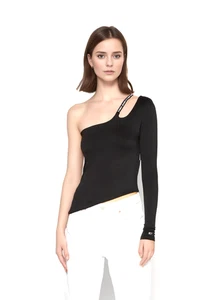 Tommy Jeans Bluse Logo Tape DW0DW16502 Schwarz Slim Fit Gr.XL/40 - Bild 1 von 2