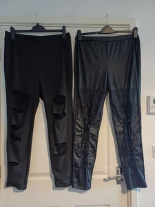 Ladies Size 16-18 Sexy Black Leggings Clothes Bundle Ann Summers Goth/Emo - Picture 1 of 16