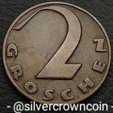 Austria 2 Groschen 1935. KM#2837. Bronze Two Cents coin. Thick cross Large Value