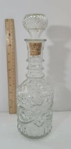 Vintage Klar Kristall Karaffe Schnapsflasche & Stopfen - Glas Retro Barware - Bild 1 von 4