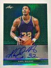 2012-13 Leaf Metal Holo Green Karl Malone auto/10 #BA-KM1 HOF Utah Jazz