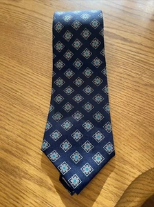 Corbata para hombre Christian Dior azul marino tostado verde azulado tejida en Italia hecha en EE. UU. - Imagen 1 de 7