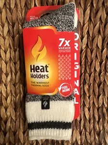 Heat Holders 7x The Warmest Thermal Blend Knit Socks Men's 7-12 Black/White NWT - Picture 1 of 9