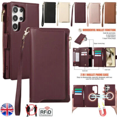 Magnetic Crossbody Wallet Phone Case For Samsung S24 S23 FE S22 S21 S20 Ultra - Image 1 of 4