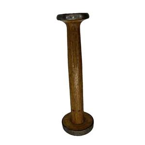 Wood Wooden Yarn Thread Wool Spool Spindle Taper Candleholder Candle Holder VNT - Picture 1 of 7