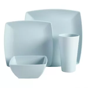 Gibson Home Soho Grayson 16-Piece Square Melamine Dinnerware Set - Mint - Picture 1 of 4