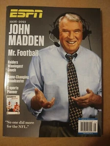 JOHN MADDEN MR. FOOTBALL ESPN SPECIAL MAGAZINE 1936- 2022 COACH BROADCASTER - Picture 1 of 3