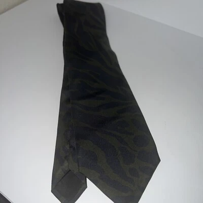 ESCADA 100% SILK Made in Italy Camo Green Black Men Tie - Image 1 of 3