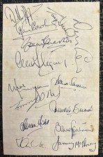 Signed X14 1960s Denis Law Bobby Charlton  Brian Kidd ++ Manchester United