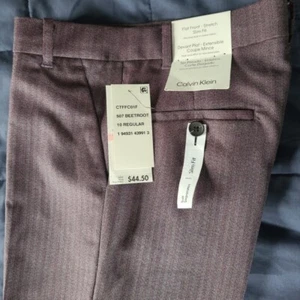Boys Size 10 Calvin Klein Slim Fit Dress Pants in Beetroot NWT - Picture 1 of 8