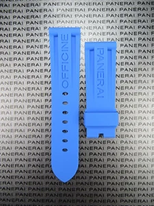 New 22mm Authentic PANERAI Rubber Strap Blue Diver Watch Band Tang Buckle P - Picture 1 of 5