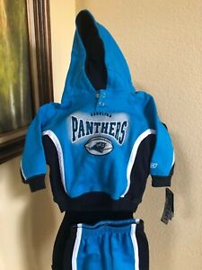 Reebok NFL Team Carolina Panthers 2Pc Sweat Suit Hoodie Pant Set,Toddler 18M,NWT