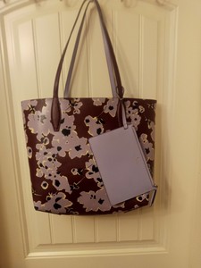 kate spade purple purse with flowers