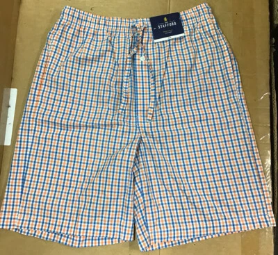Stafford Tailored Culture Men's Small Regular Fit Sleep Short Orange Gingham N22 - Image 1 of 4