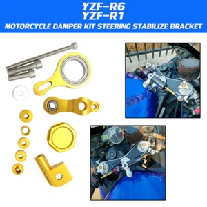 For YAMAHA YZF R6 R1 Steering Damper Bracket Stabilizer Linear Mount Support Kit - Bild 1 von 19