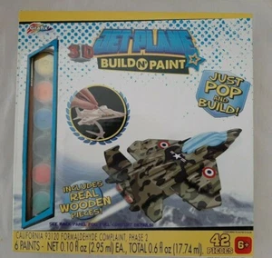 RMS 3D Jet Plane Costruisci N' Vernice 42 Pezzi - Foto 1 di 5