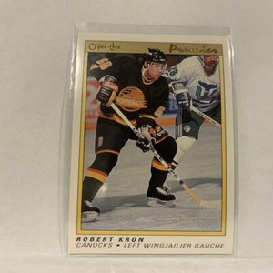 #52 Robert Kron Vancouver Canucks   1991-92 O-Pee-Chee Hockey Card A2Q
