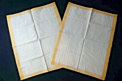 LOT 2 ANCIENS TORCHONS EN TOILE METIS NEUF jamais utilisés FLEUR BLEUE FRANCE - Photo 1/3