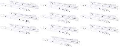 10x Drawer Slide Drawer Rails REAL Steel White Ball Bearing Rollers - Image 1 of 4