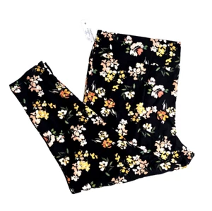 Leggings nuovi Terra & Sky neri fiori lunghezza intera super morbidi più 5XL - Foto 1 di 5