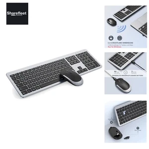 Tastatur Maus Set Kabellos, Ultra-Dünne Wiederaufladbare Funk Tastatur Maus S... - Bild 1 von 10