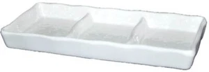 Rechteckige 3-Fach Abschnitt Soßen Dip Schale Teller Hart Melamin Weiß - Bild 1 von 13