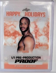 🔥Michael Moorer (1/1) -2020 Leaf Happy Holidays Pre-Prod Proof Clear Orange  - Bild 1 von 2