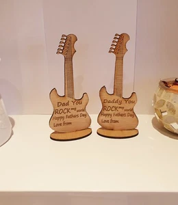 Personalised Guitar Dad Daddy Gift Fathers Day Birthday You Rock My World - Picture 1 of 5
