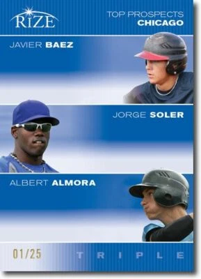 Javier Baez 2012 * Jorge Soler * Albert Almora Rize azul esmeralda radiocontrol #/25 Foto 1 de 2