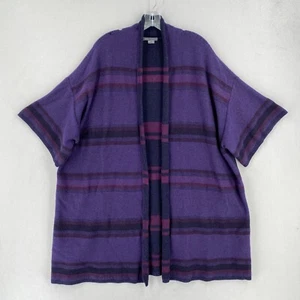 Vince Wool Cashmere Open Front Cardigan Long Sweater Womens Size M/L Purple * - Picture 1 of 13