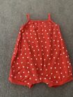 Babygirl polka dot red and white dungarees 3-6 months 