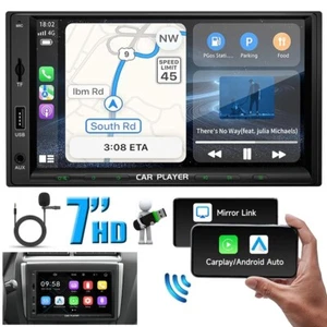 Apple/Android CarPlay Autoradio GPS 7" Doppio Din Touch Screen Bluetooth Radio - Foto 1 di 14