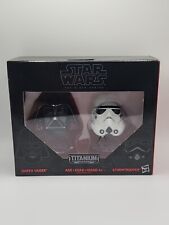 Star Wars Black Series 03 Titanium Series Darth Vader & Stormtrooper Helmets NIB