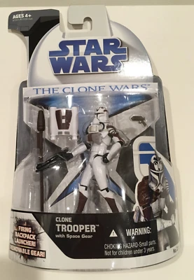 Hasbro 2008 Star Wars The Clone Wars Clone Trooper W/Space Gear No 21 3.75" NISB - Image 1 of 4