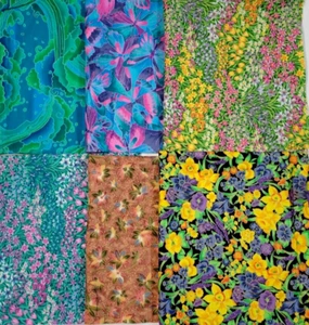 Hoffmann 6 Fat Quarters Lot Blumen Libelle Schmuck Cottagecore Frühlingsblumen - Bild 1 von 6