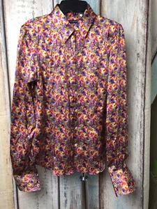 Massimo Bizzocchi Size M Floral Pattern Button Up Blouse - Picture 1 of 6