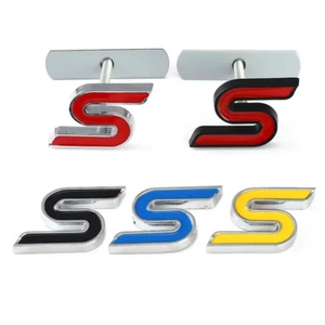 3D Metal S Logo Front Grille Emblem Badge Car Rear Trunk Stickers for Ford Focus - Picture 1 of 21