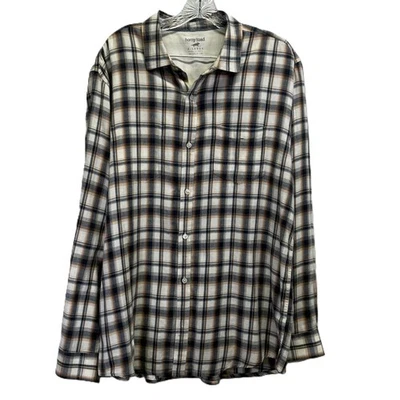 Horny Toad Organic Cotton Plaid Long Sleeve Button Down Shirt Inside Pocket XL - Image 1 of 4
