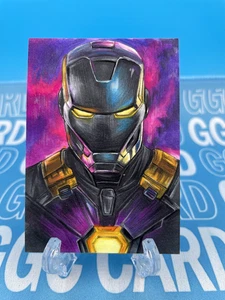 GGC Studio Marvel Iron Man Artist Hand Drawn Auto Sketch Card 1/1 - Picture 1 of 2