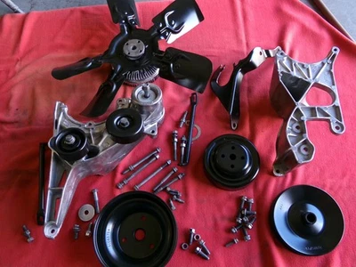 Chevrolet SBC  350 Serpentine Belt Brackets/ Pulleys/Bolts Non A.I.R.     88-94 - Image 1 of 4