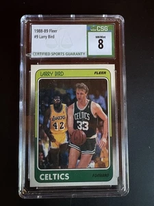 1988 Fleer #9 Larry Bird CSG 8 NICE CARD! - Picture 1 of 2