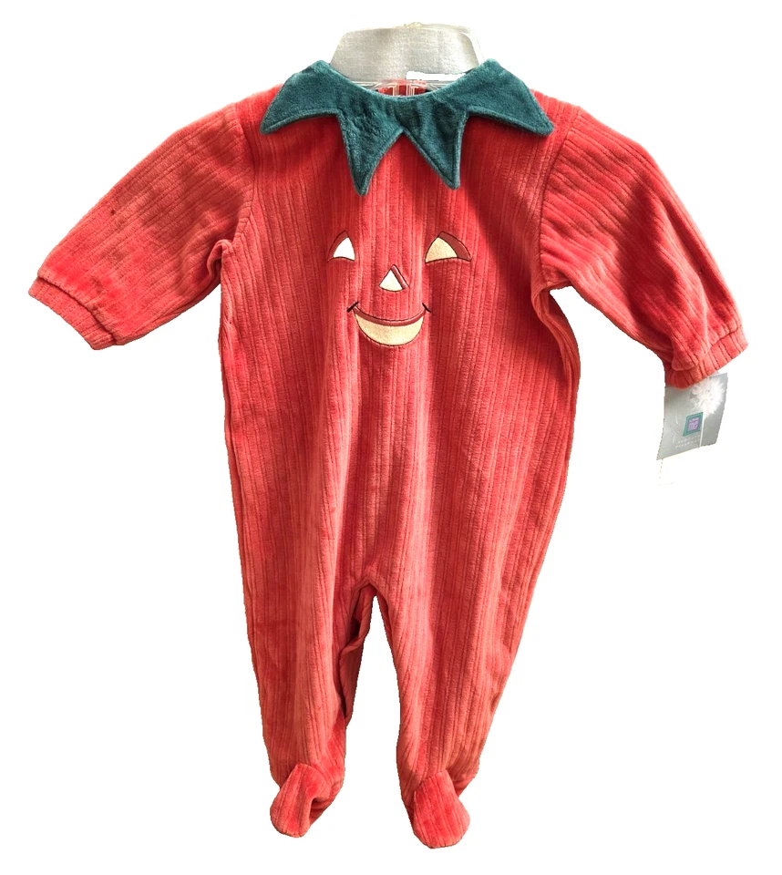 Disfraz de Calabaza Halloween Terciopelo "Little Me" 9 Meses Lavado/Secado a Máquina NUEVO Foto 1 de 4