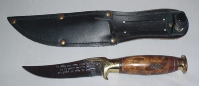 Well made Greek Lefkada ( Porsaniko ) Knife w/ beautiful  Olive Wood handle - Image 1 of 4